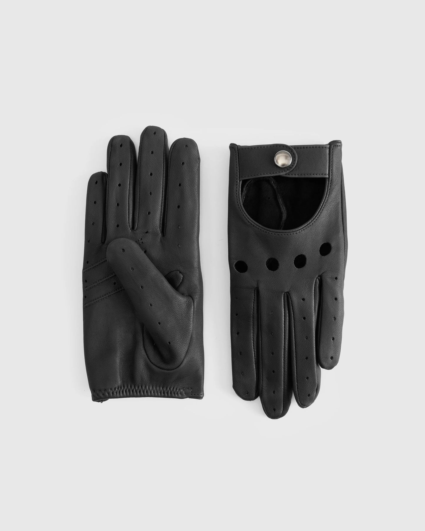 Italian Leather Driving Gloves - XS / Black