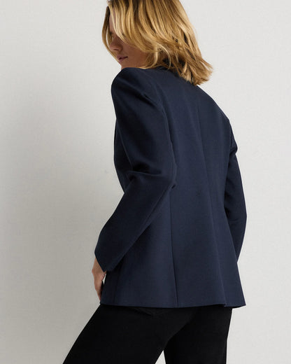 Ultra-Stretch Ponte Single-Breasted Blazer - XS / Espresso