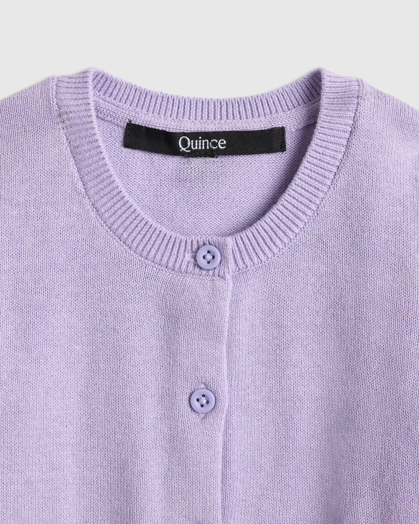 100% Organic Cotton Crewneck Cardigan - 0-3M / Ivory