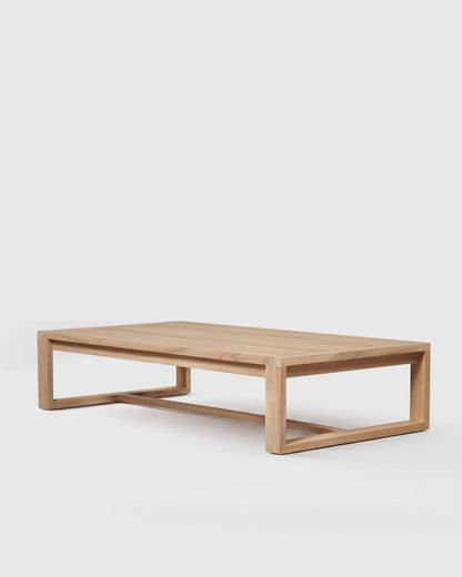 Linear Solid Teak Outdoor Coffee Table - One Size / Natural Teak