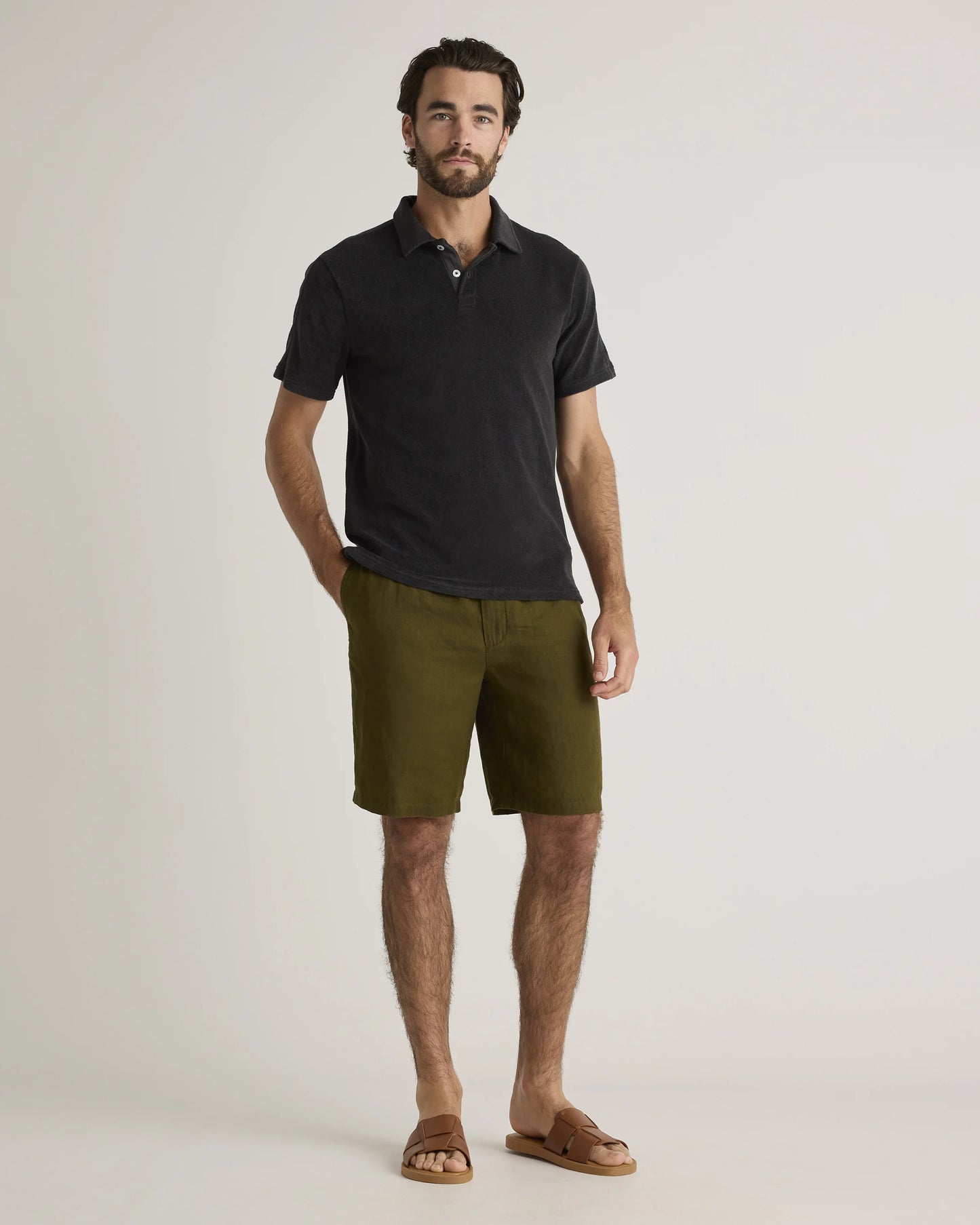 100% Organic Cotton Terry Towel Polo - S / Charcoal
