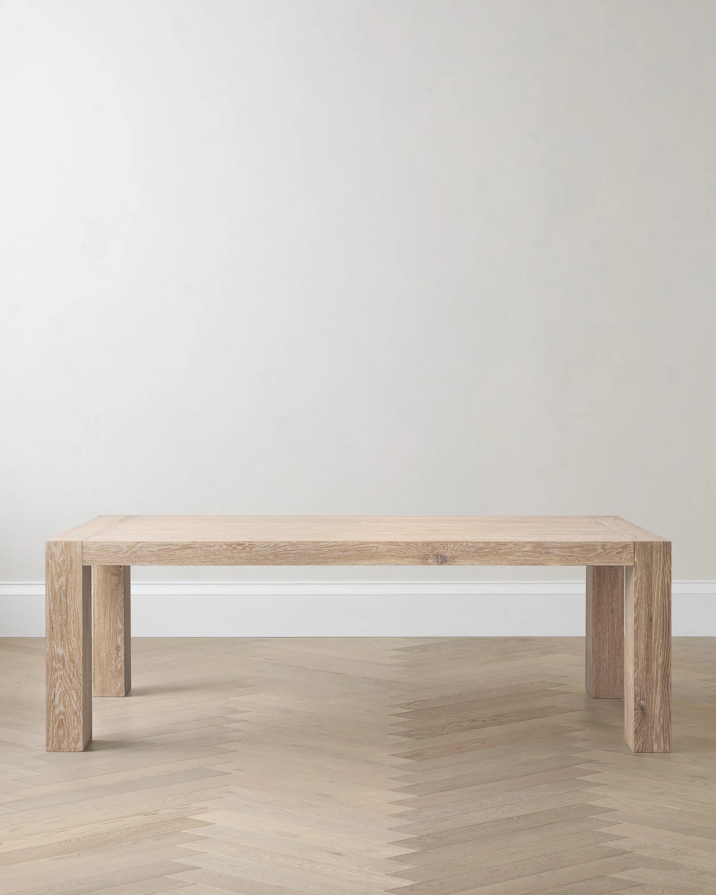 Reclaimed Oak Parsons Dining Table - One Size / Weathered Oak
