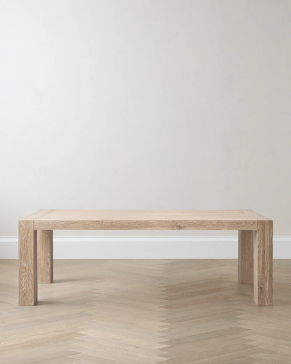 Reclaimed Oak Parsons Dining Table - One Size / Weathered Oak