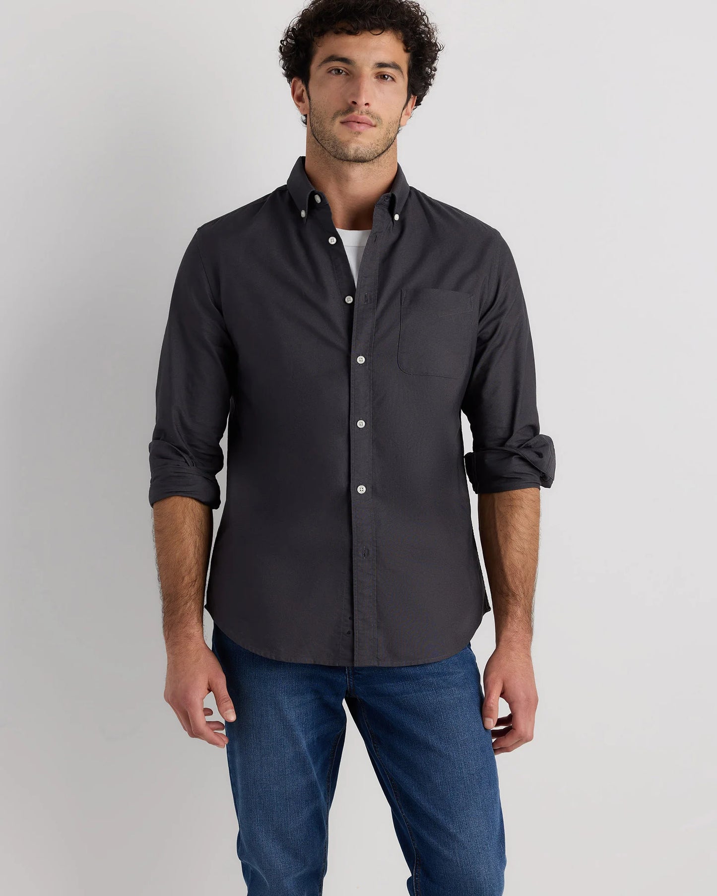 100% Organic Cotton Oxford Shirt - XS / Light Pink Stripe