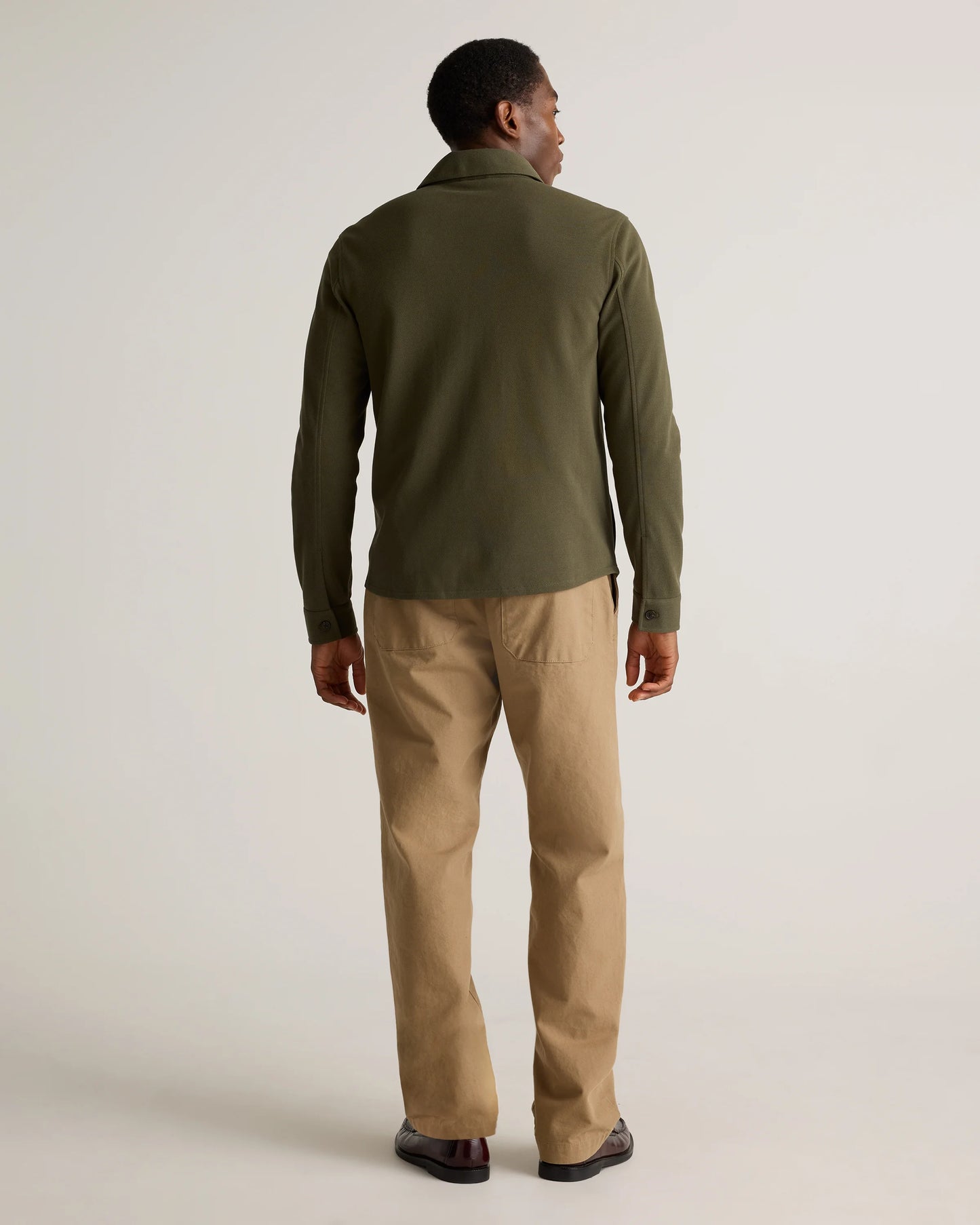 Cotton Pique Knit Overshirt - XS / Heather Charcoal