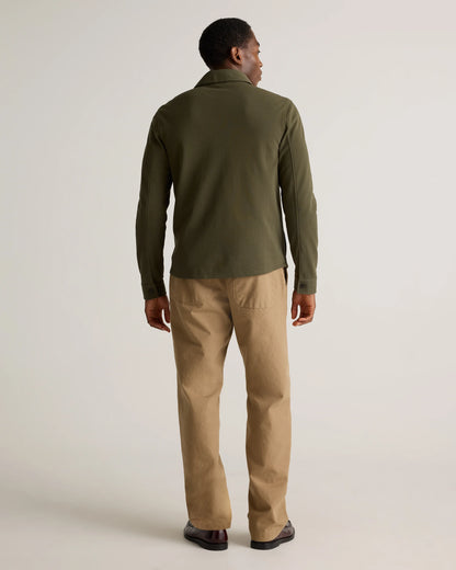 Cotton Pique Knit Overshirt - XS / Heather Charcoal