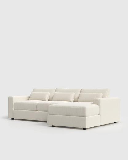 Ashford Deep Seat Chaise Sectional in Performance Chenille Linen Blend - 119" Right Arm / Ink