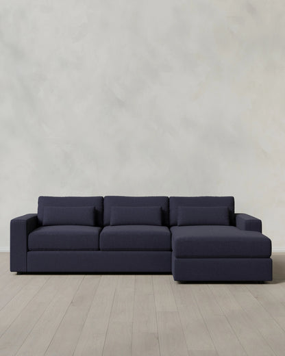 Ashford Deep Seat Chaise Sectional in Performance Basketweave - 119" Right Arm / Flax