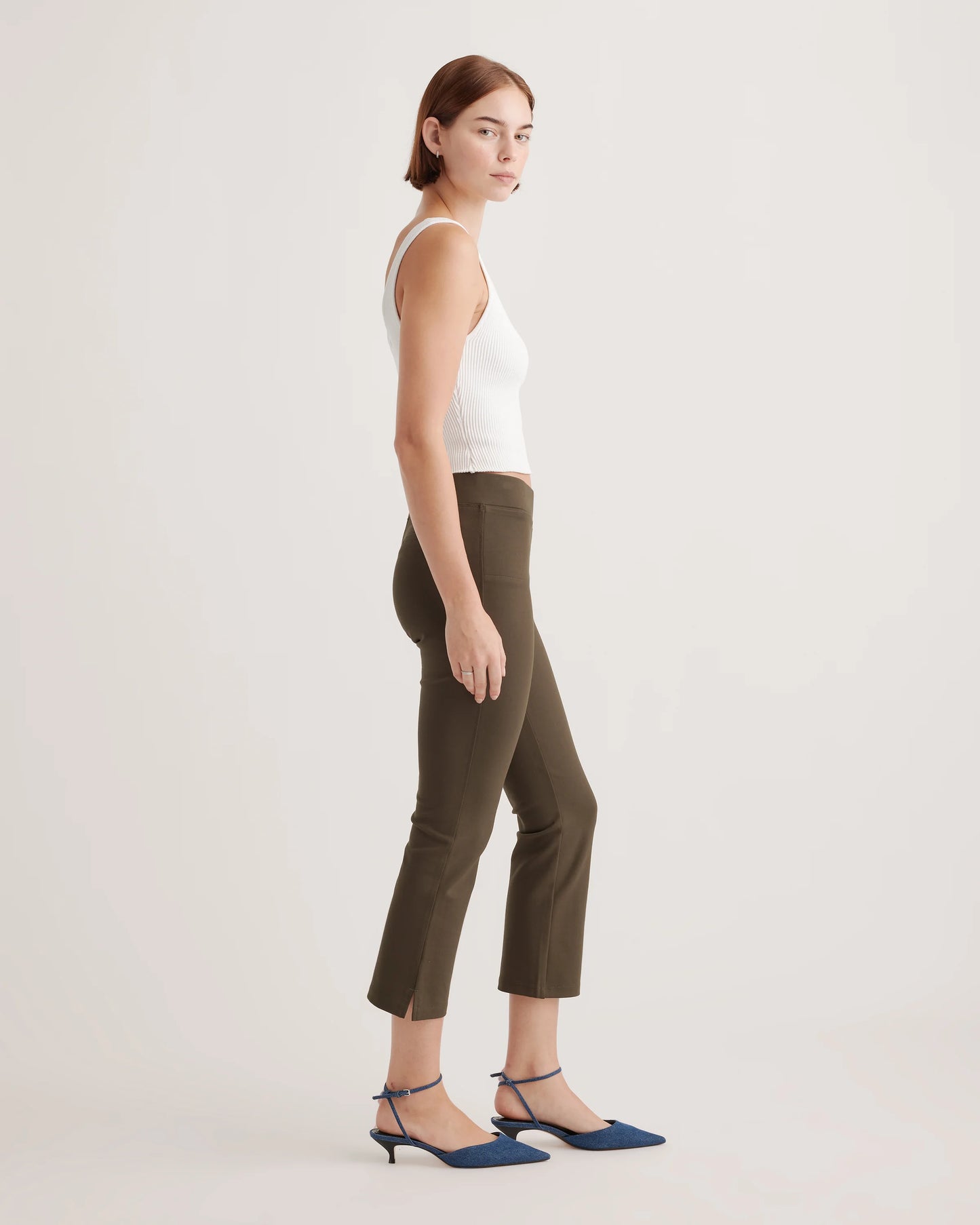 Ultra-Stretch Ponte Kick Flare Pants - XS / Olive
