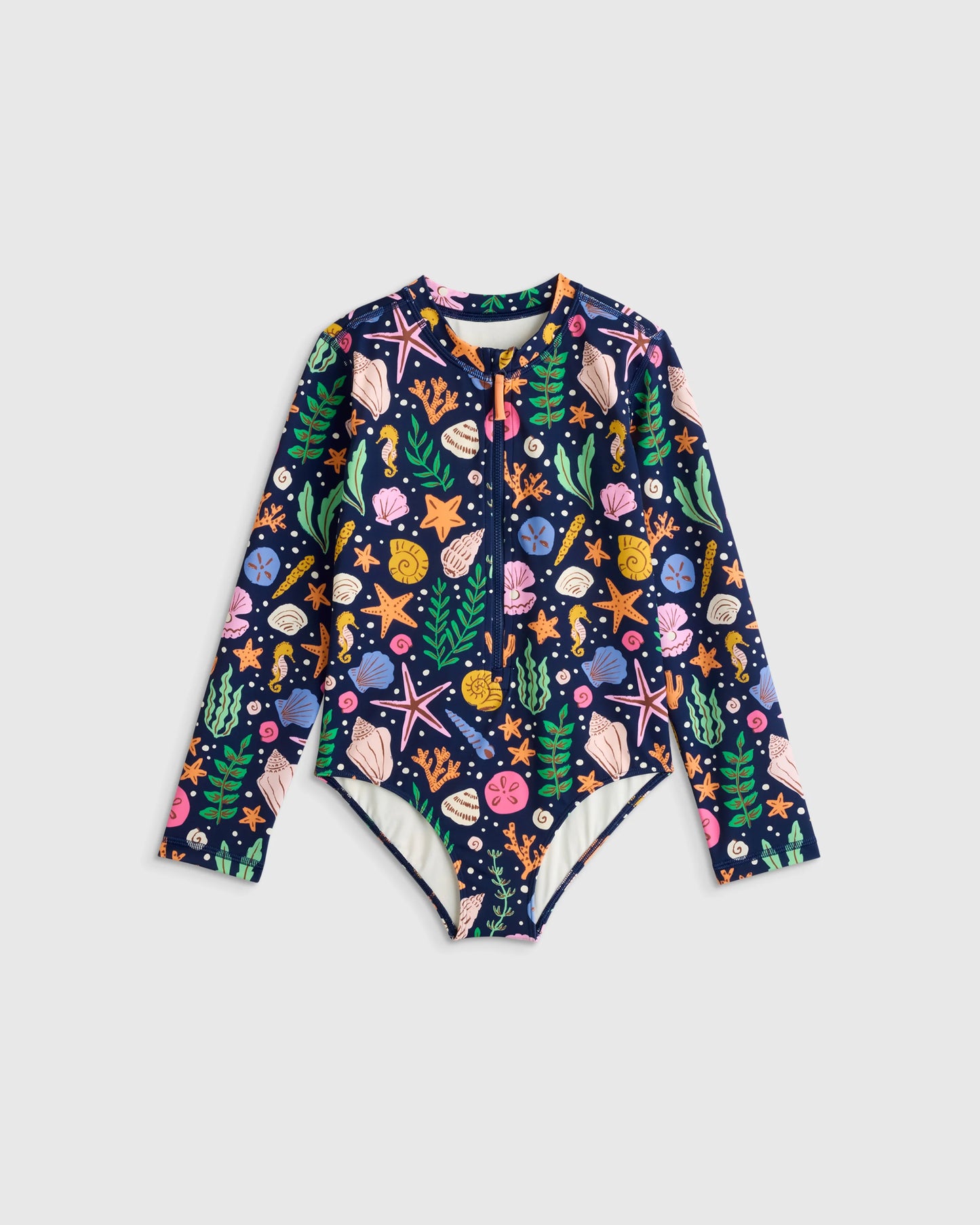 Long Sleeve Zip-Up Swimsuit - 6 / Happy Floral