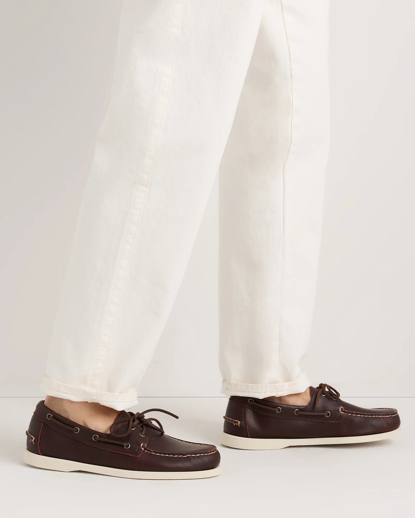 Water Resistant Leather Boat Shoe - 7 / Brunette