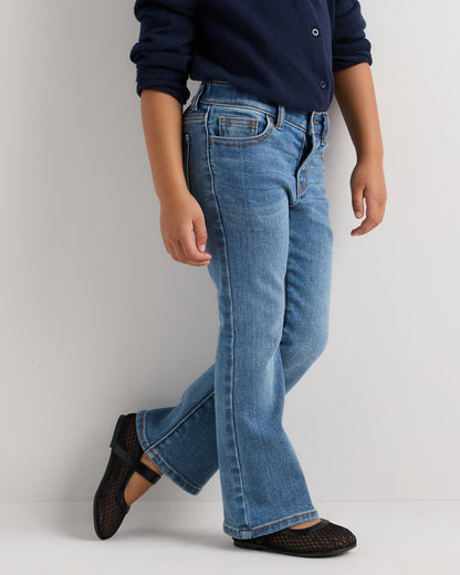 Girls Stretch Flare Jeans - 2T / Medium Wash