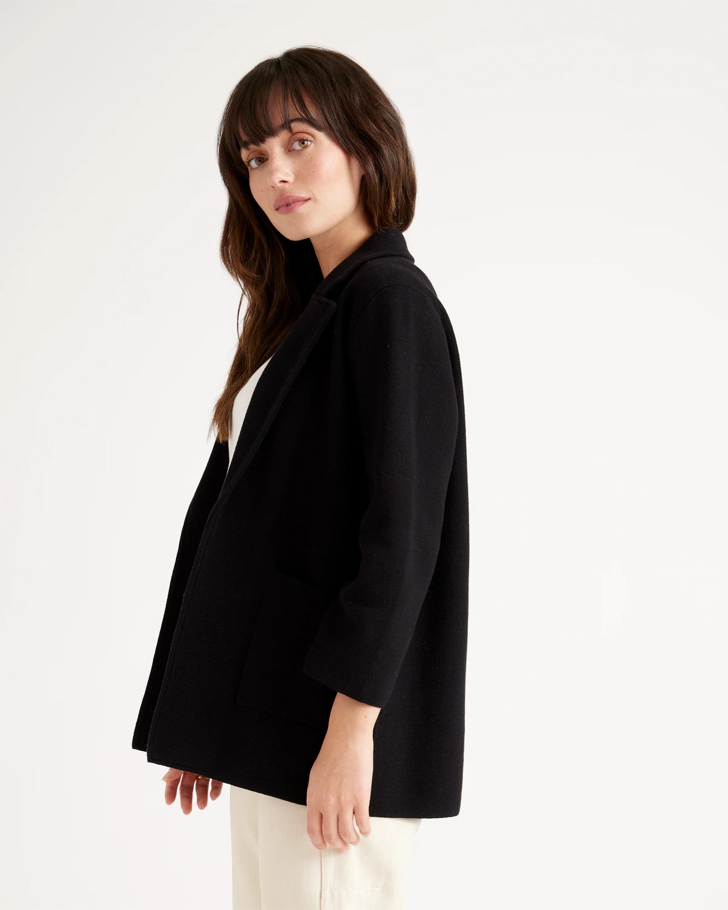 100% Organic Cotton Knit Blazer - XS / Heather Dove Grey