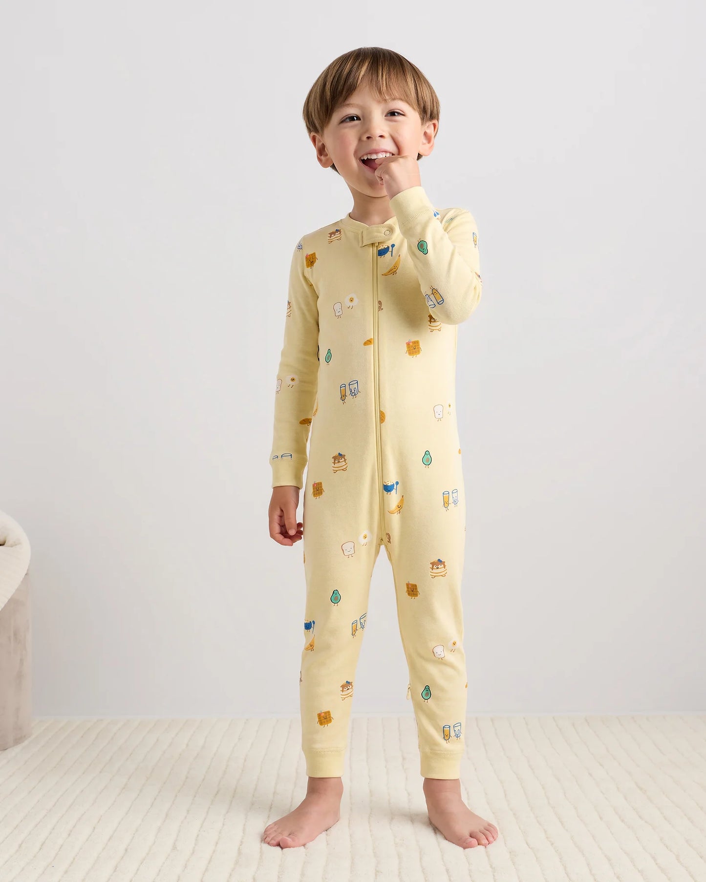 100% Organic Cotton One Piece Pajama - 2T / Navy Stripe
