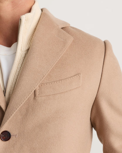 100% Mongolian Cashmere Car Coat - S / Camel