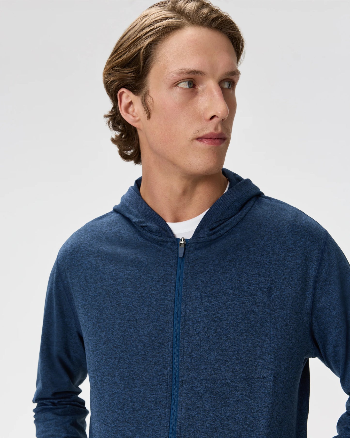 Flowknit Performance Full-Zip Chest Pocket Hoodie - XS / Heather Deep Navy