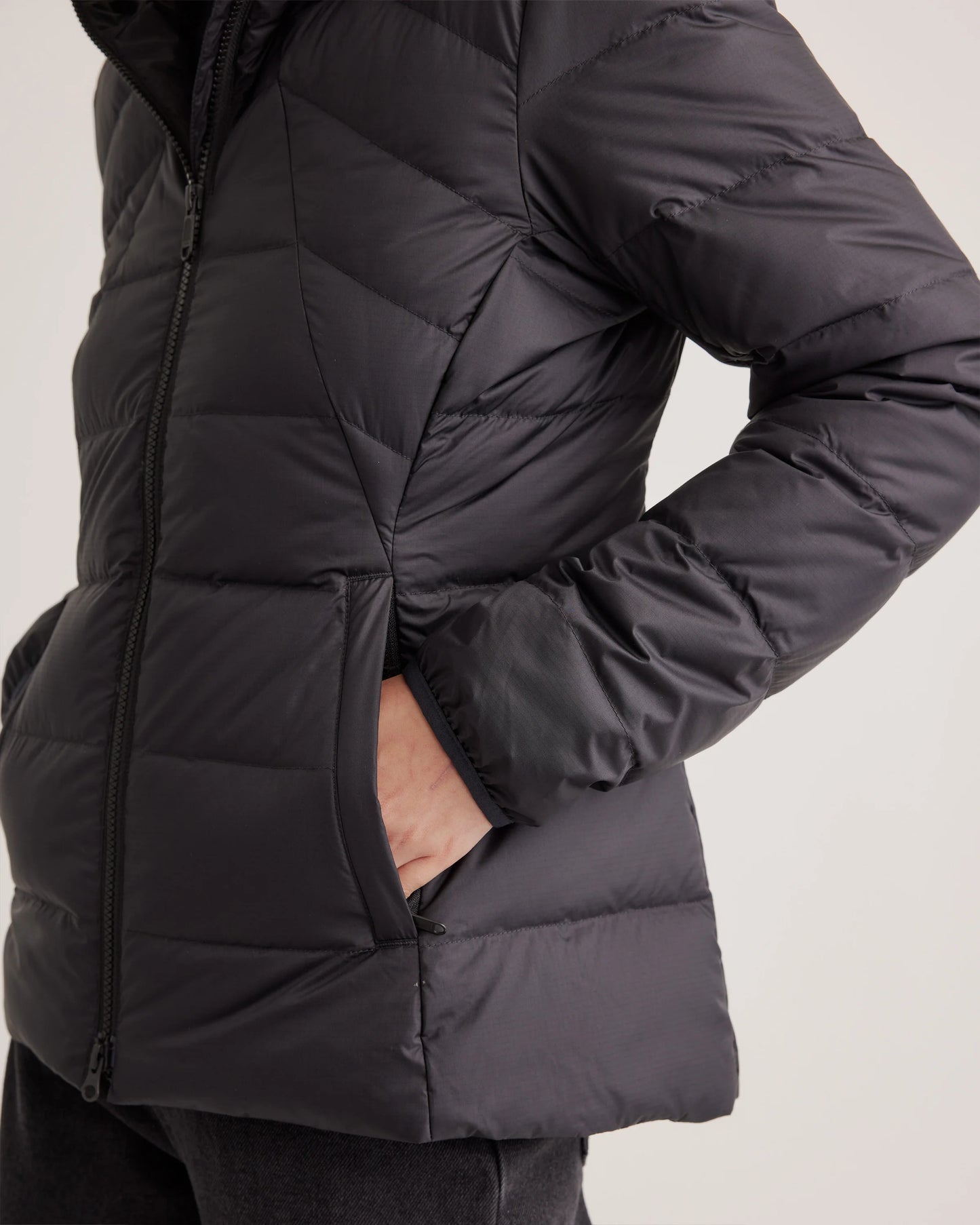 Lightweight Down Packable Puffer Hooded Jacket - XS / Navy