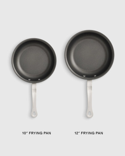 5-Ply Stainless Steel Nonstick Cookware: 2-Piece Frying Pan Set: 10" & 12" - 10" & 12" / No Color