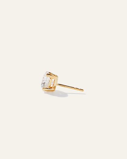 14K Gold Lab Grown Diamond Four-Prong Solitaire Studs - 2ctw - One Size / Yellow Gold