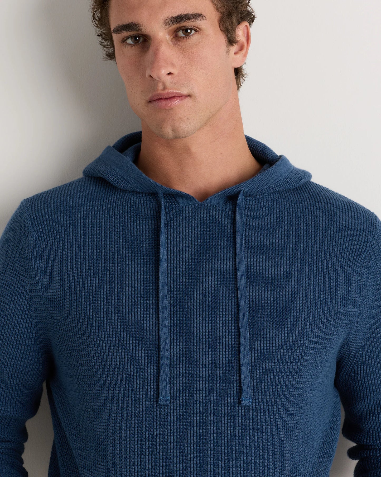 Organic Cotton Cashmere Waffle Hoodie - S / Bayberry Olive