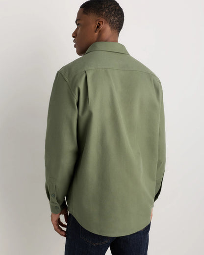 Brushed Cotton Wool Utility Overshirt - S / True Black