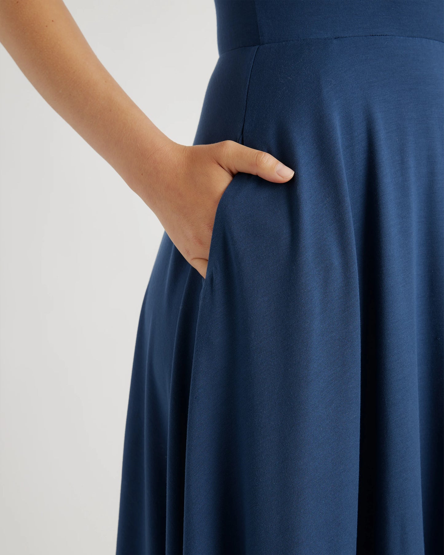 Tencel Jersey Fit & Flare Dress - XS / Dark Olive