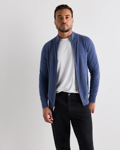 Mongolian Cashmere Full Zip Sweater - S / Teak