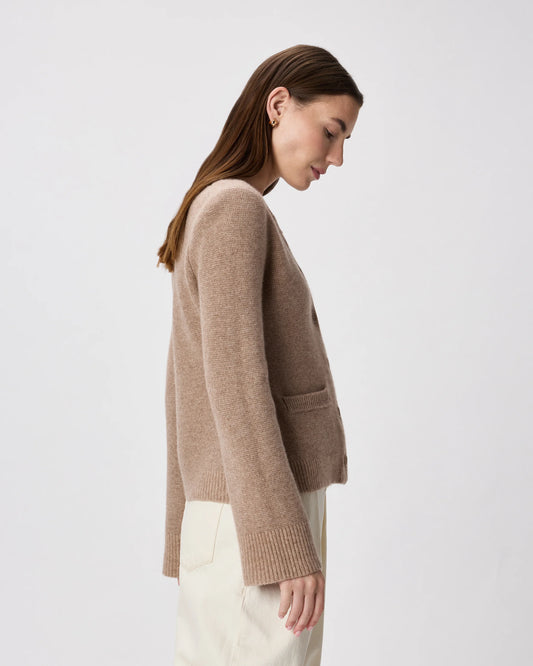 Mongolian Cashmere Structured Cardigan - XS / Oatmeal