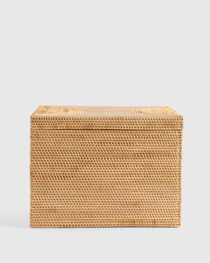Handwoven Rattan Storage Chest - One Size / Natural