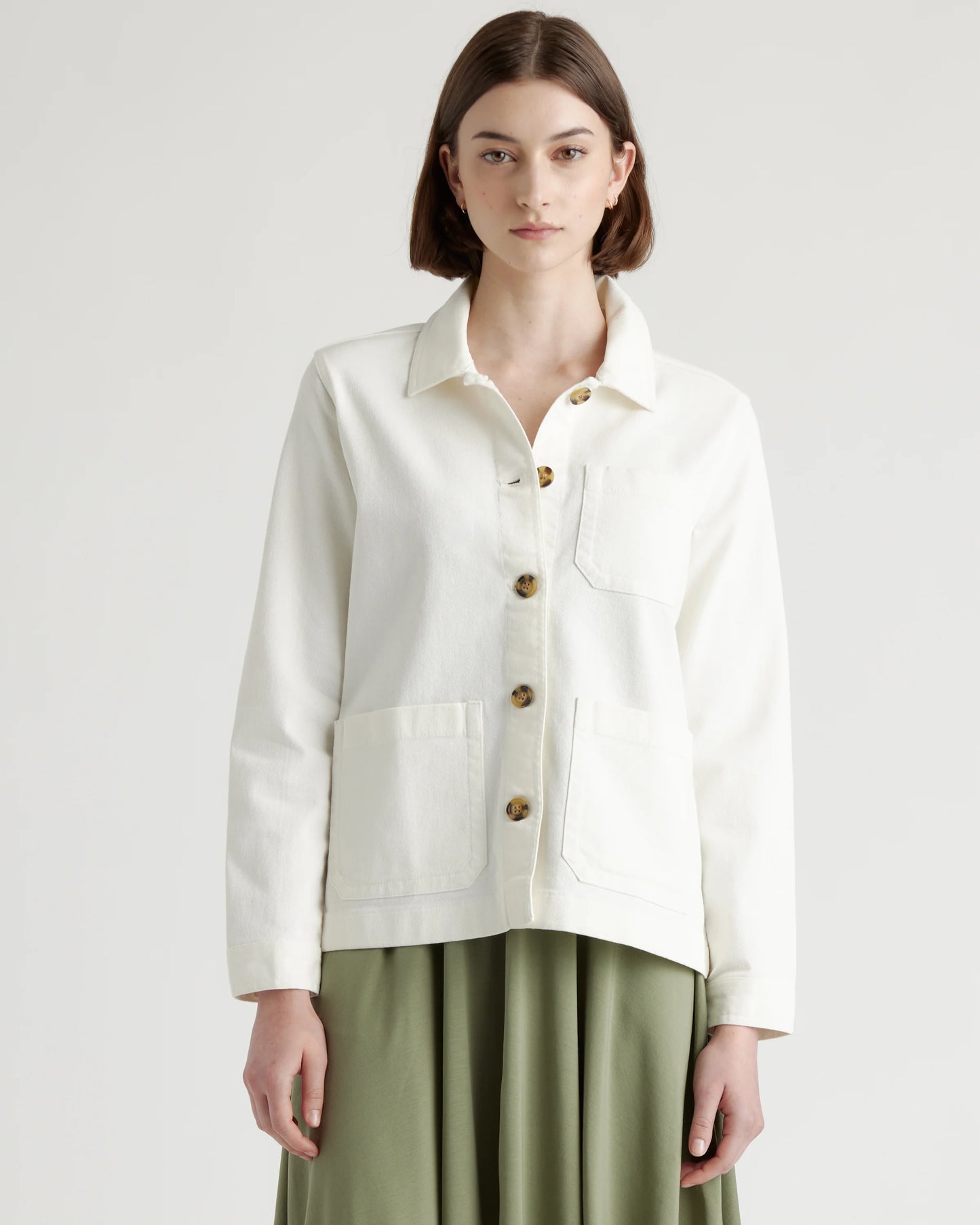 Organic Comfort Stretch Chore Jacket - XS / Vanilla