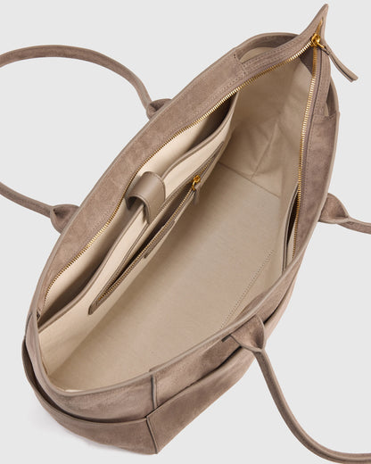 Hudson Suede Tote - One Size / Chocolate Brown