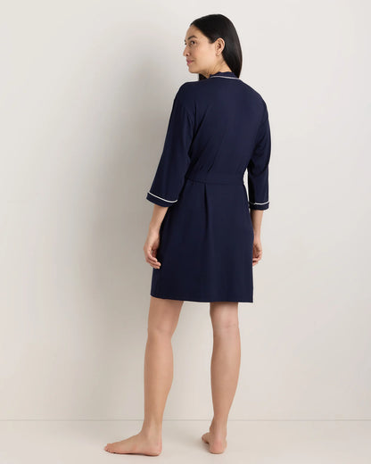Bamboo Jersey Maternity Robe - XS / Deep Navy