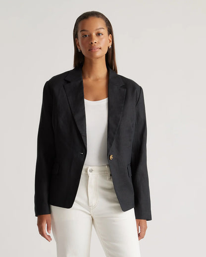 100% European Linen Structured Blazer - XS / French Blue