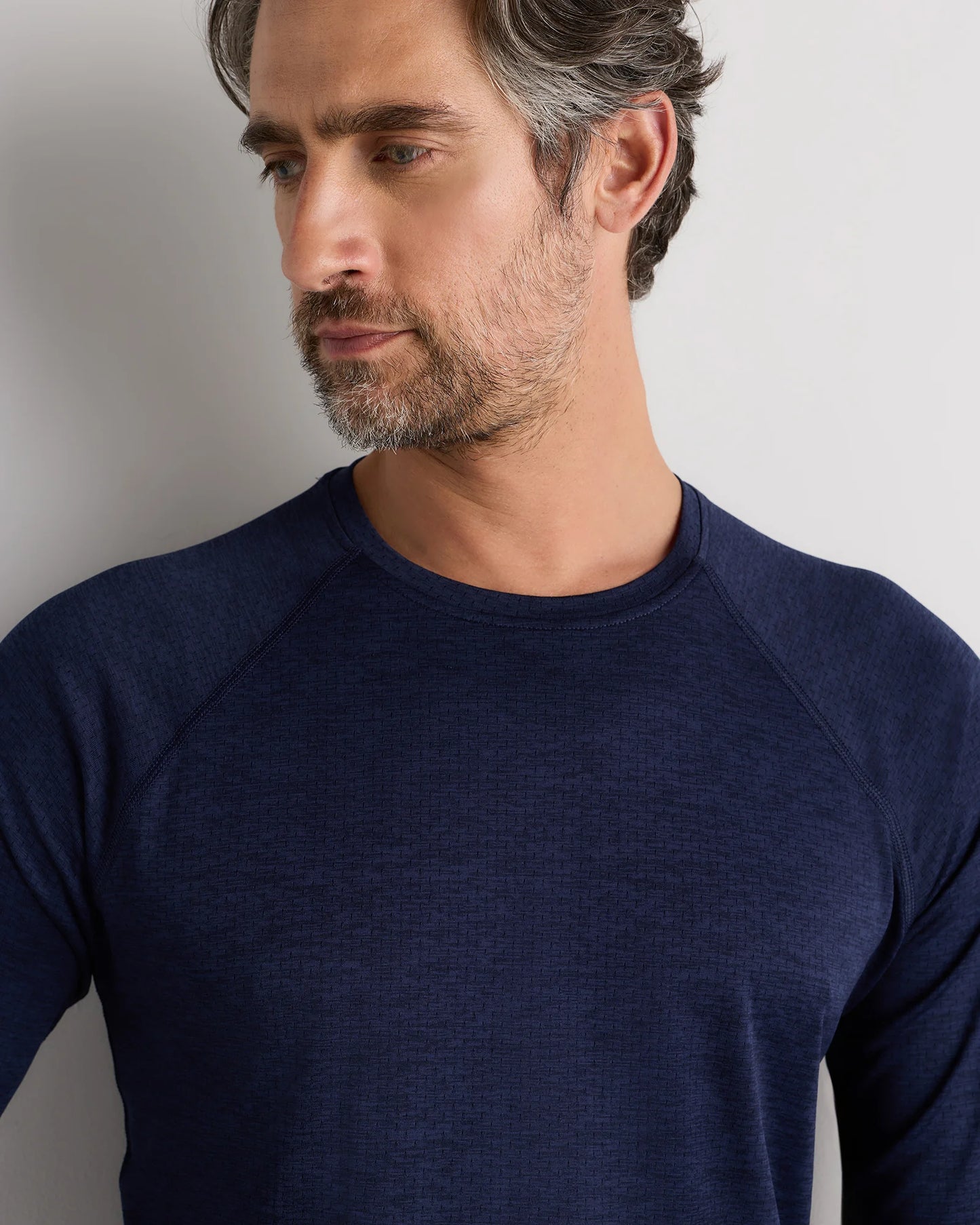 Mesh Performance Training Long Sleeve Tee - S / Heather Navy