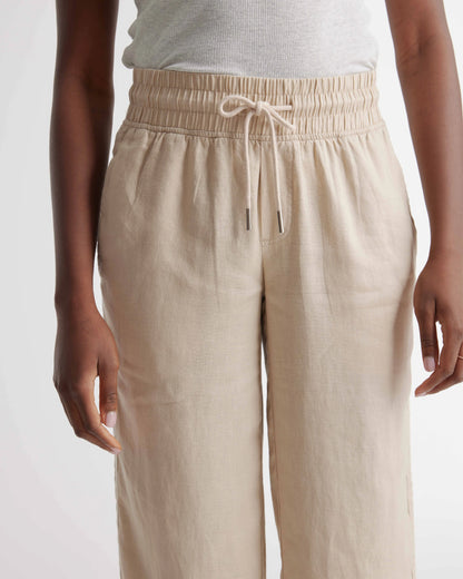 100% European Linen Wide Leg Pants - XS / Bayberry Olive