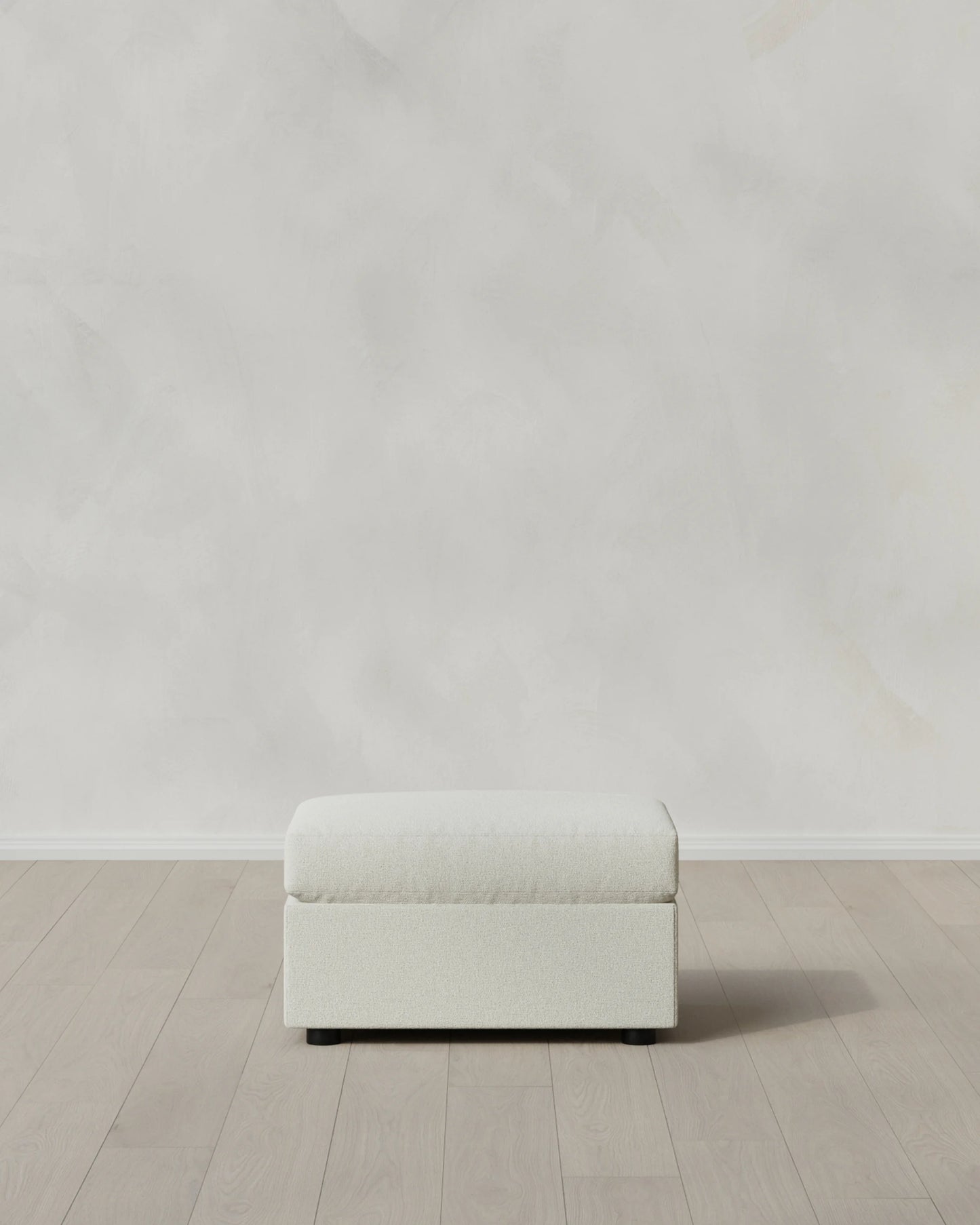 Brennan Ottoman in Performance Basketweave - One Size / Flax