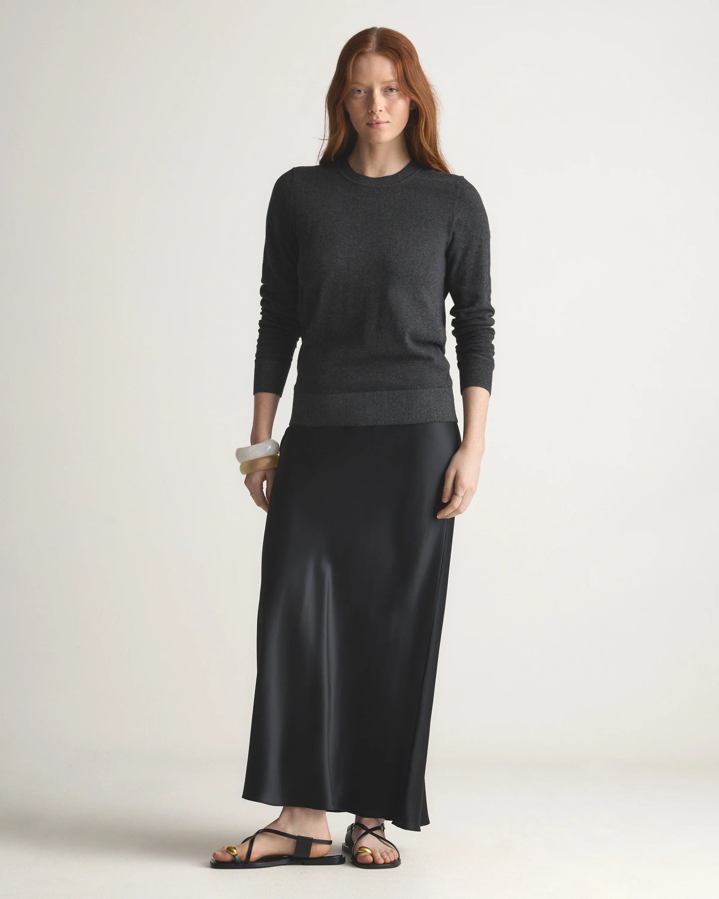 Lightweight Cotton Cashmere Crew Sweater - XS / Mountain Spring Blue