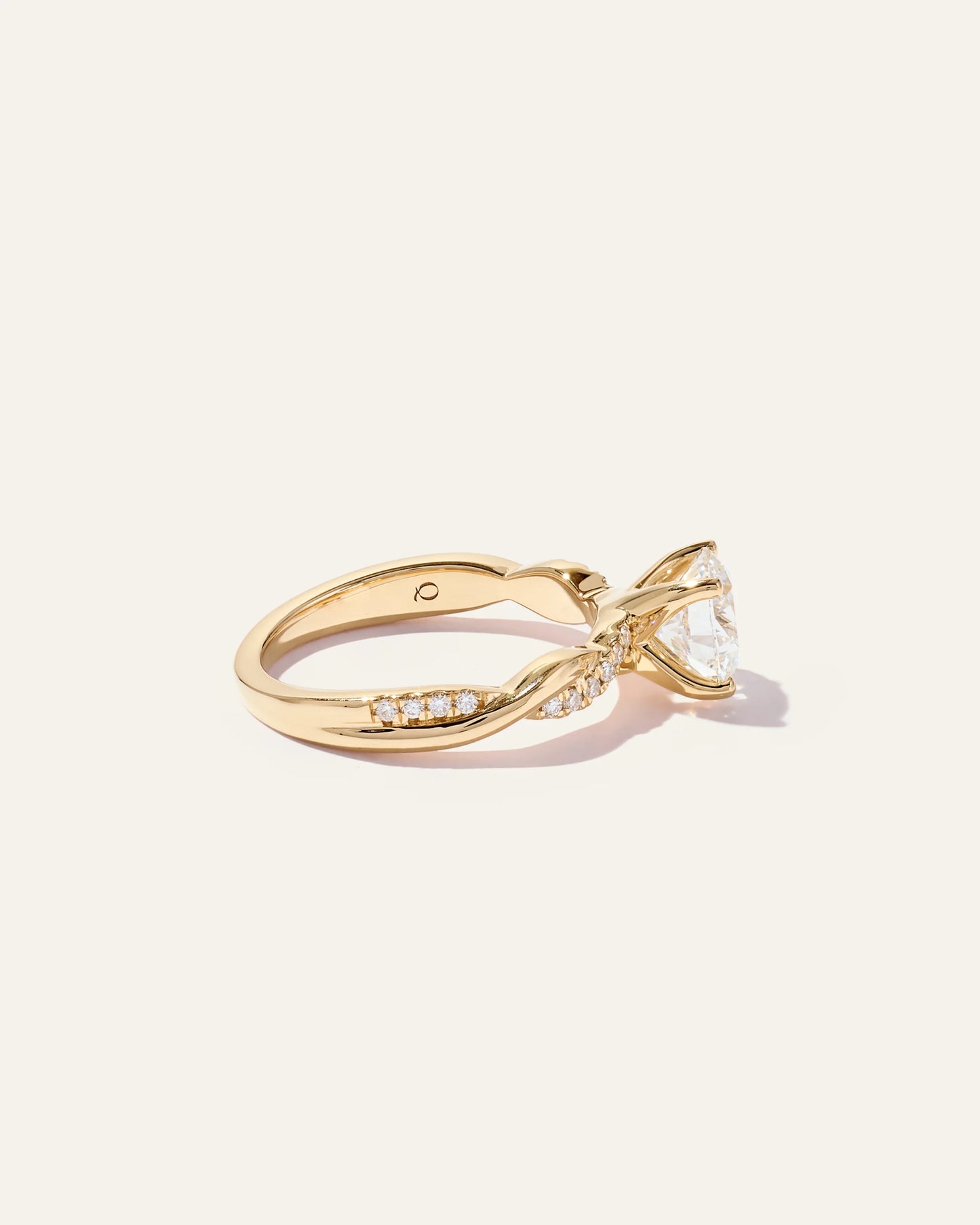 Lab Grown Diamond Round Twisted Engagement Ring - 1.5ct - 4 / Yellow Gold