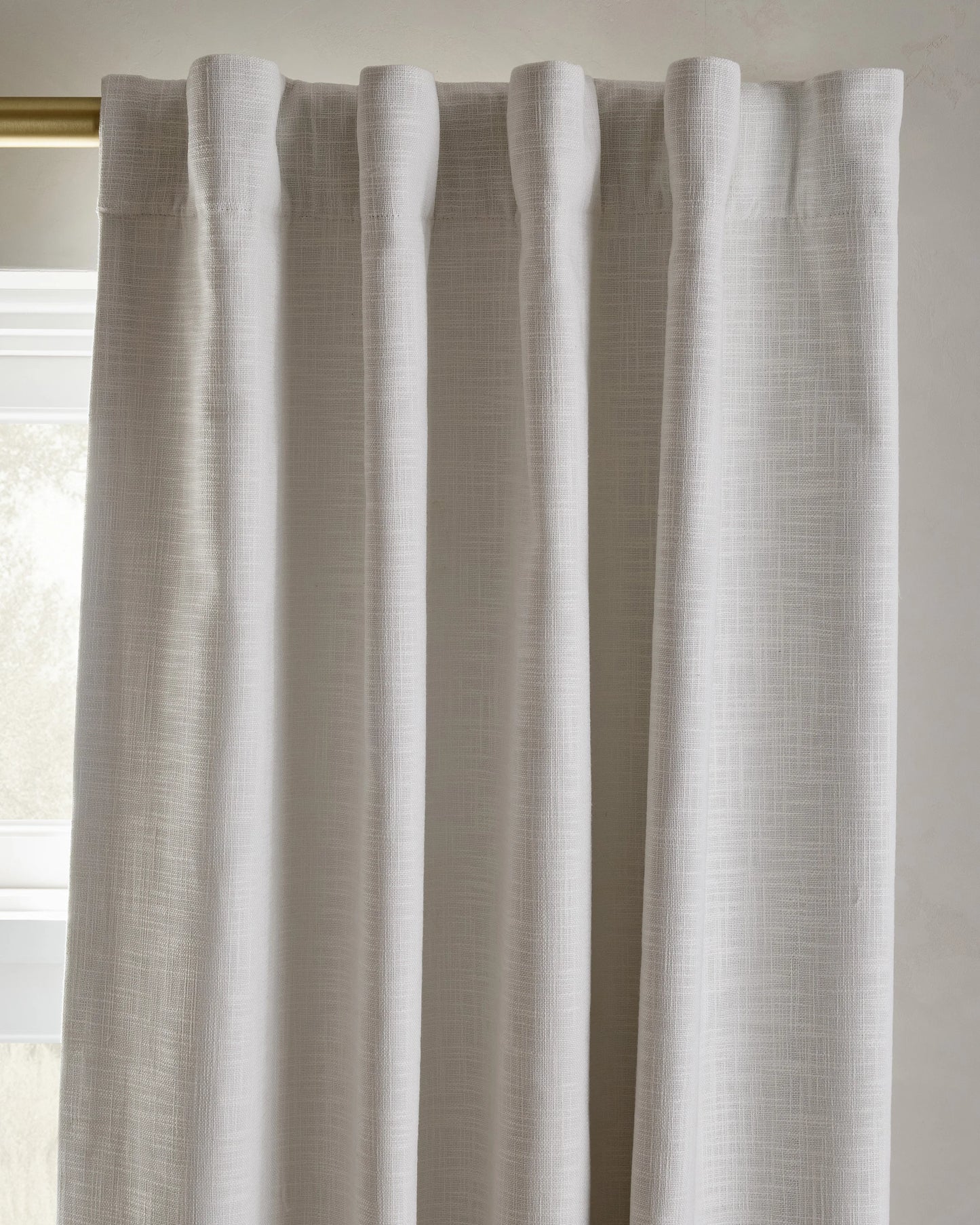 Textured Cotton Room Darkening Curtain - 48x84 / Ivory