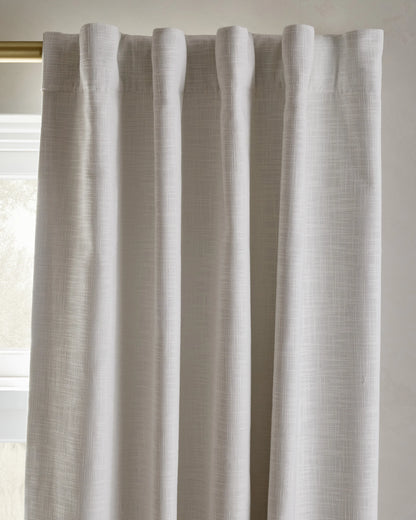 Textured Cotton Room Darkening Curtain - 48x84 / Ivory