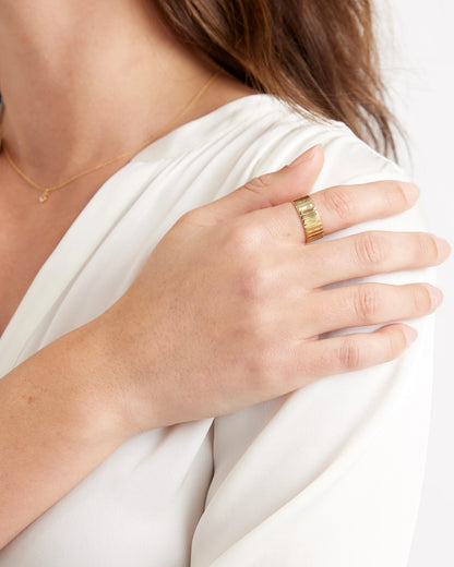 Wide Ridge Band - 4 / Gold Vermeil