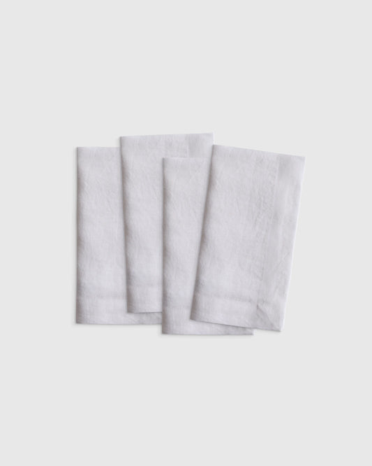 European Linen Wide-Hem Napkins (Set of 4) - One Size / Willowleaf Gingham