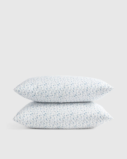 Organic Crisp Percale Floral Sham Set - Standard / Toffee Florette