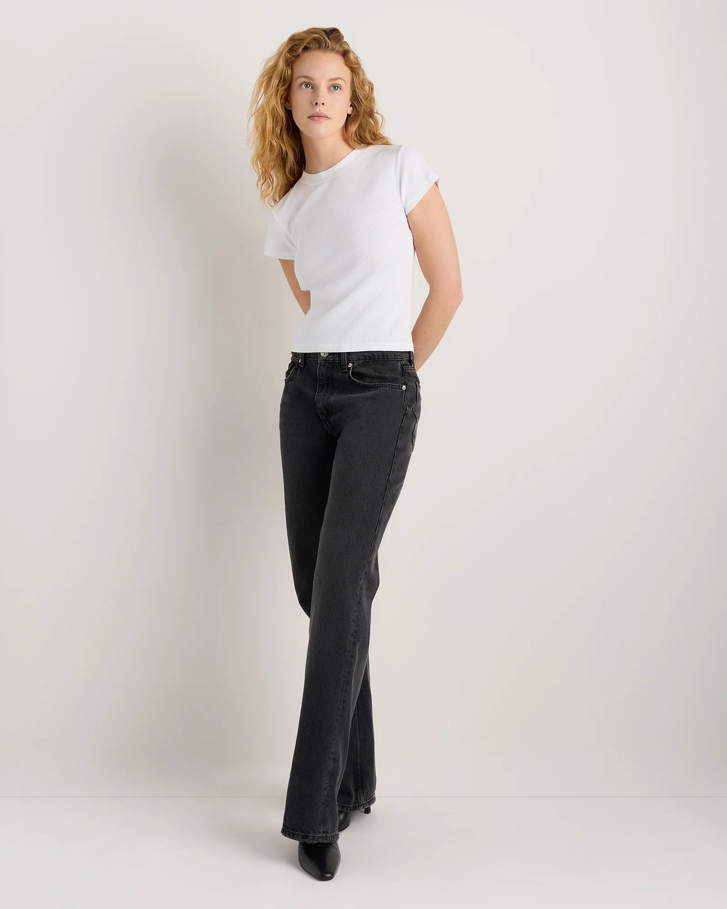 Organic Cotton Micro-Rib Crewneck Tee - XS / Heather Oatmeal