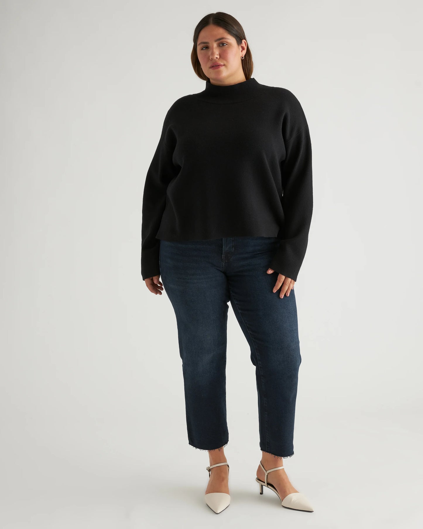 Eco-Knit Milano Stitch Mock Neck Pullover - XS / Warm Taupe