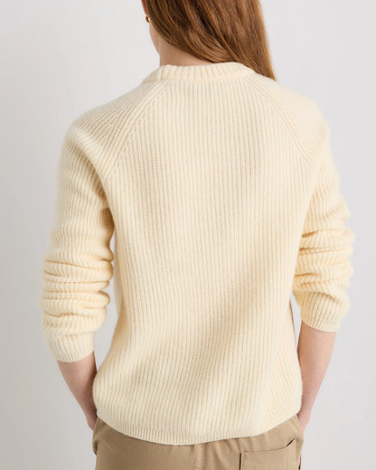 Mongolian Cashmere Fisherman Crewneck Sweater - XS / Teak