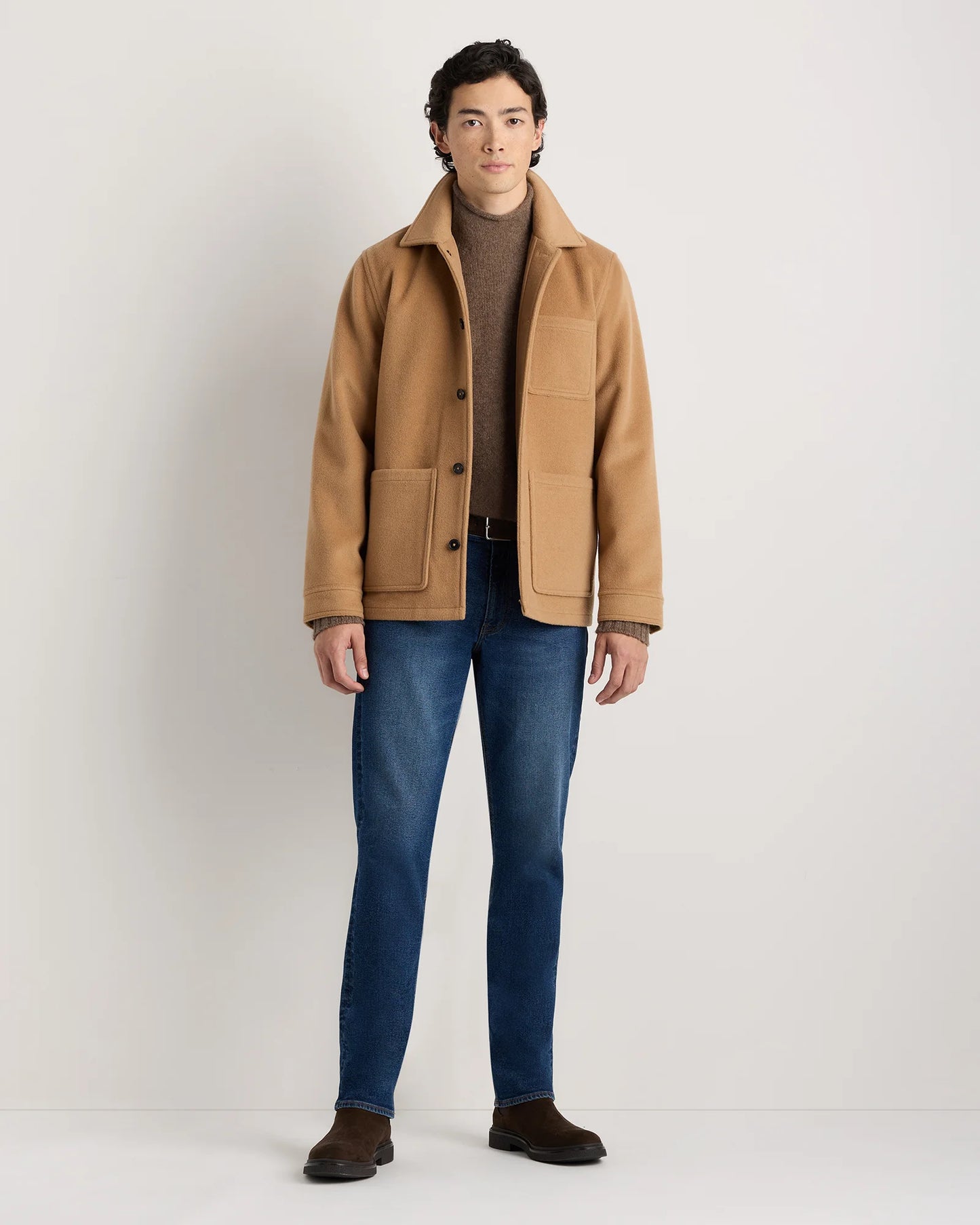Wool Cashmere Chore Jacket - S / Black