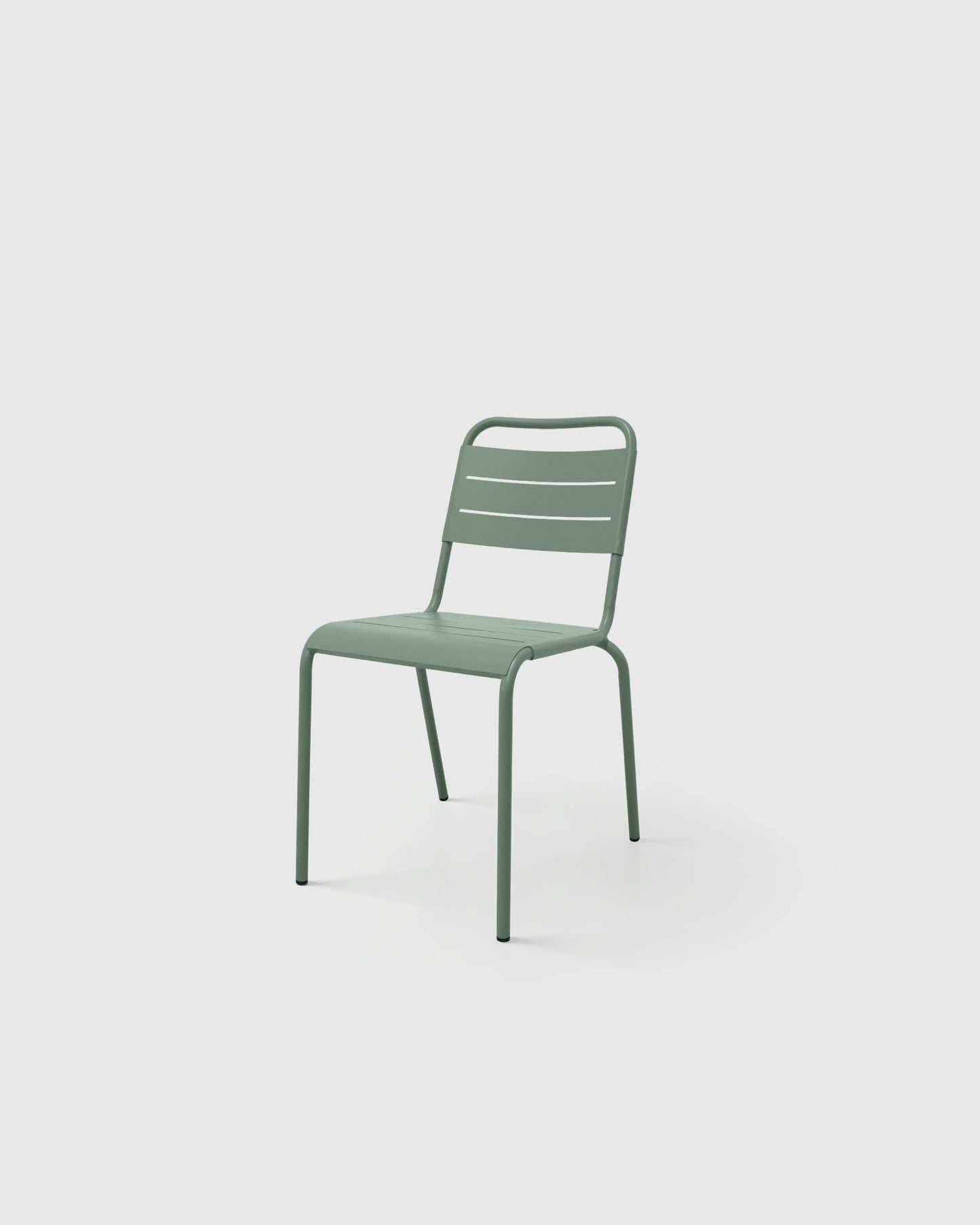 Powder-Coated Aluminum Outdoor Stacking Side Chair (Set of 2) - Set of 2 / Sage Green