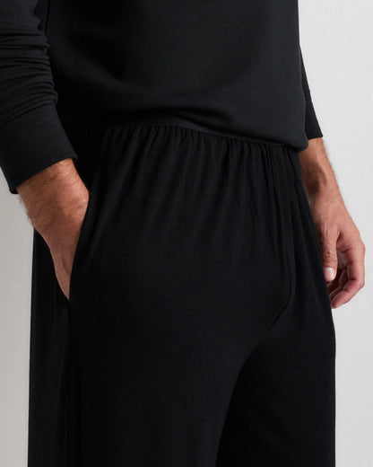 Bamboo Jersey Relaxed Lounge Pants - S / Black
