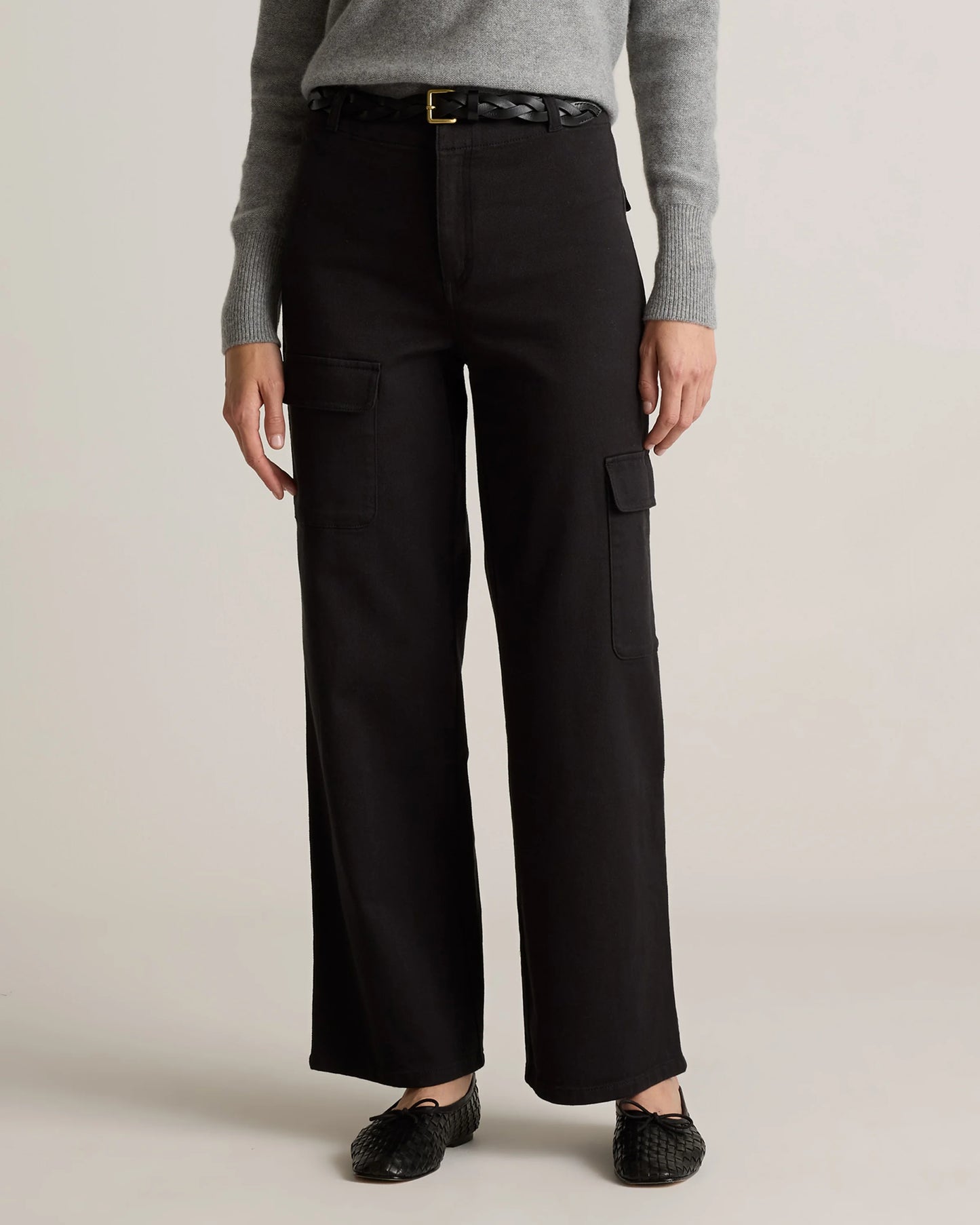 Organic Stretch Cotton Twill Cargo Pants - 0 / Light Khaki